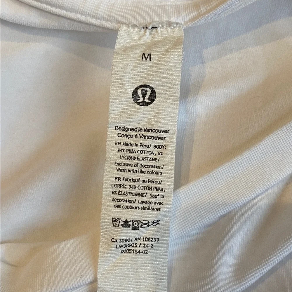 Lululemon white side cinch ruched tee